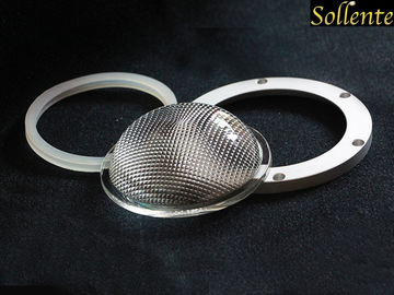 Lentille anti-éblouissante de lumière en verre LED avec l'anneau d'aluminium de garniture de silicone